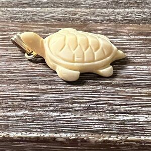 Cute - Turtle Pendant - Hand Carved Bone